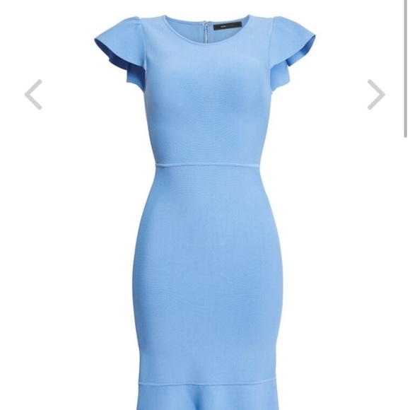 BCBGMaxAzria Blue Ruffle Sleeve Dress - Picture 10 of 11